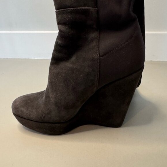 Stuart Weitzman Demiswoon OTK Suede Wedge Boots | Size 7 | Classic Over-The-Knee - Picture 10 of 10